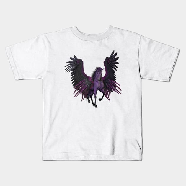 Winged horse Kids T-Shirt by Well well well